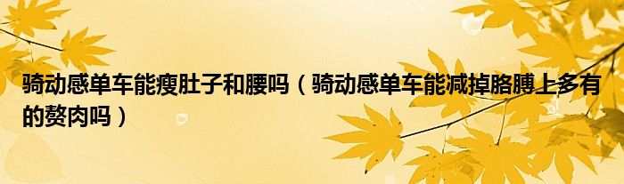 澳门沙金网址骑动感单车能瘦肚子和腰吗（骑动感单车能减掉胳膊上多有的赘肉吗）(图1)